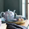 Flower Festival Set/2 Espresso Tasse & Undertasse Hellblau