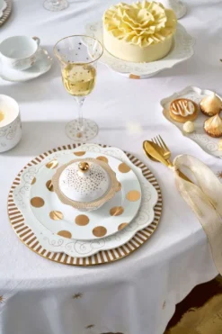 Frühstücksteller Dot Delight Weiss-Gold 23cm