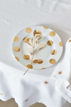 Frühstücksteller Dot Delight Weiss-Gold 23cm
