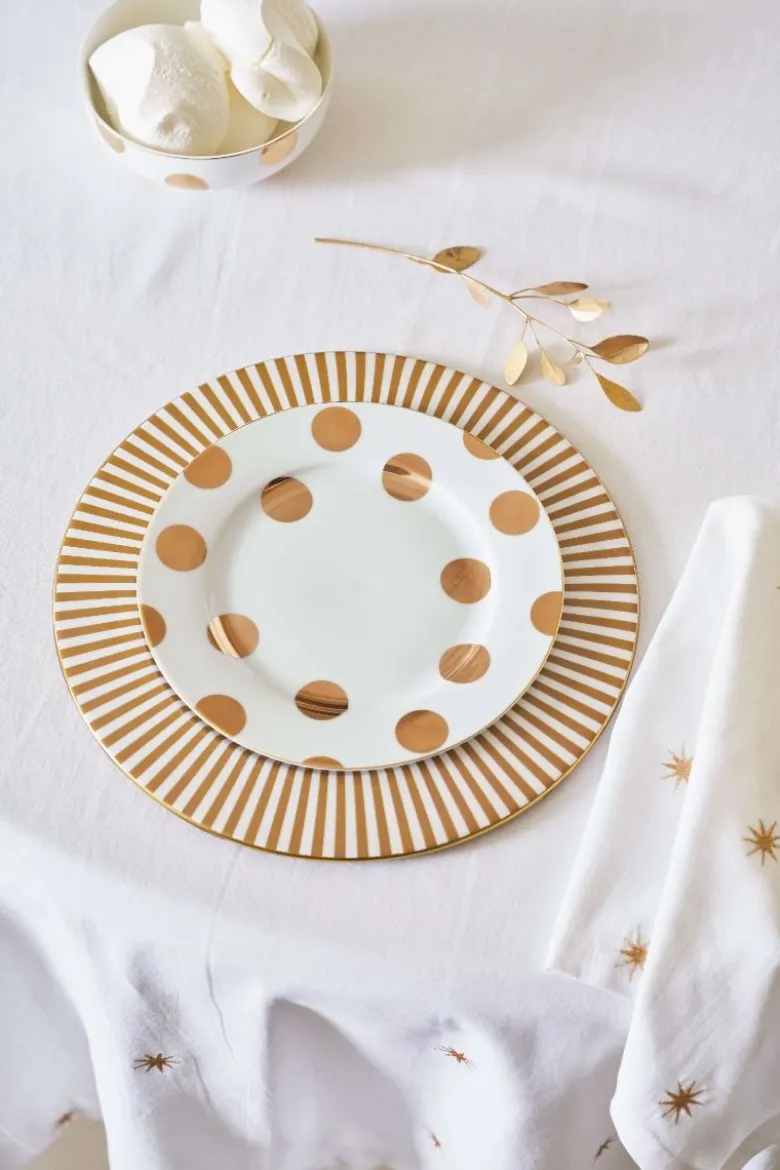 Frühstücksteller Dot Delight Weiss-Gold 23cm