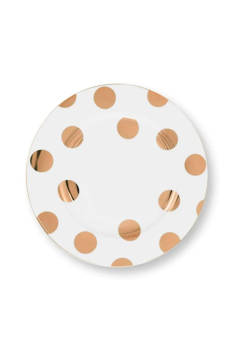 Frühstücksteller Dot Delight Weiss-Gold 23cm