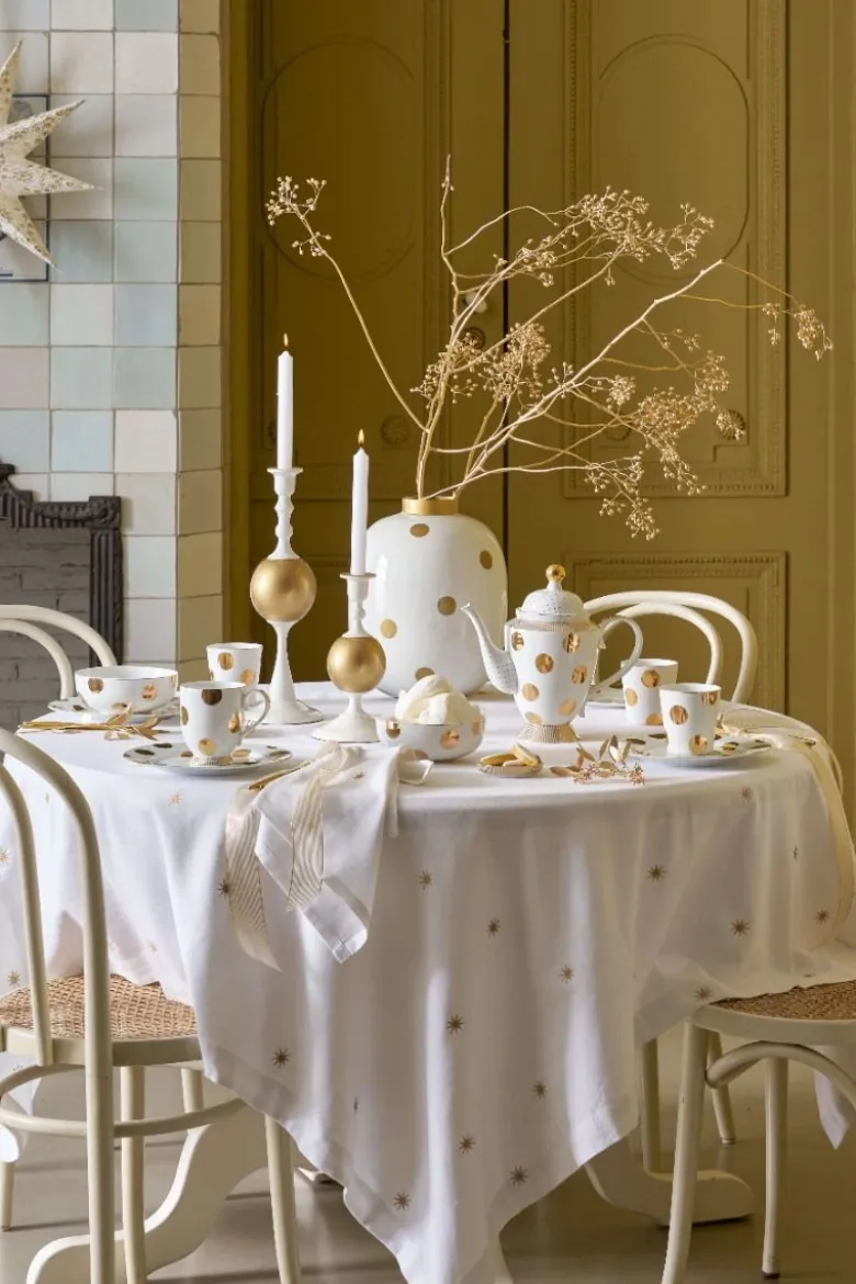 Frühstücksteller Dot Delight Weiss-Gold 23cm