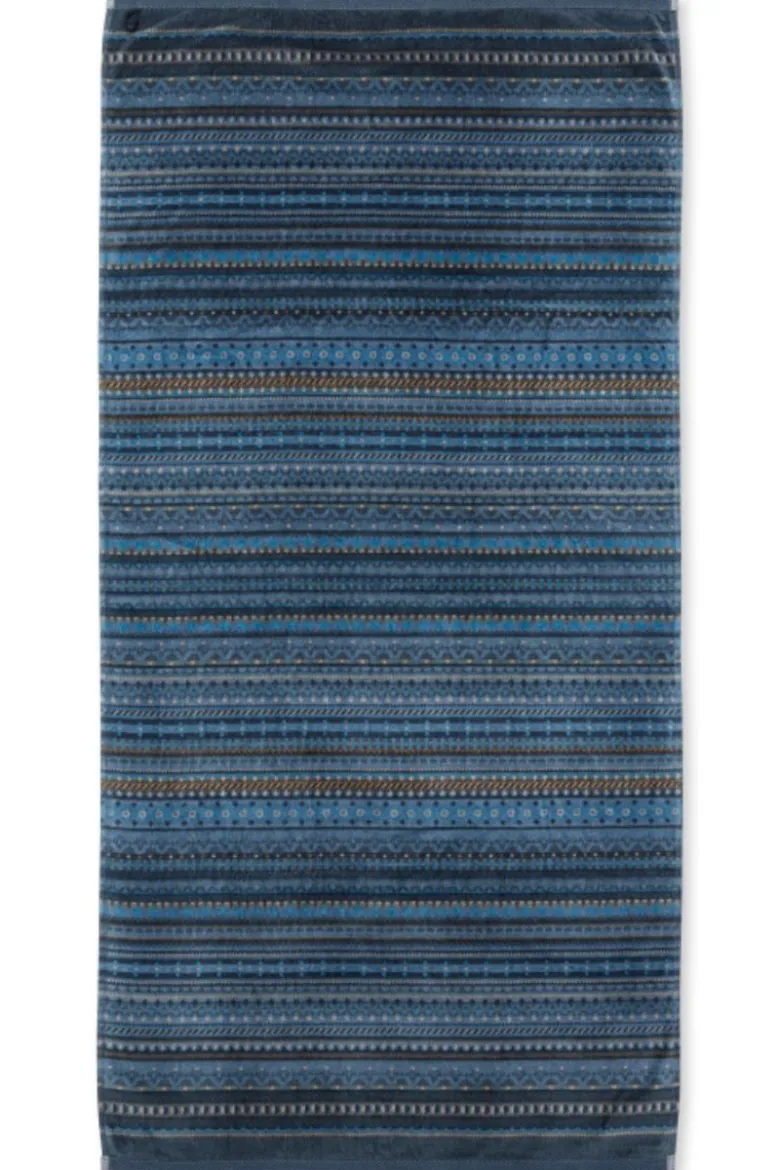 Große Handtuch Geometric Print Dunkelblau 70x140cm