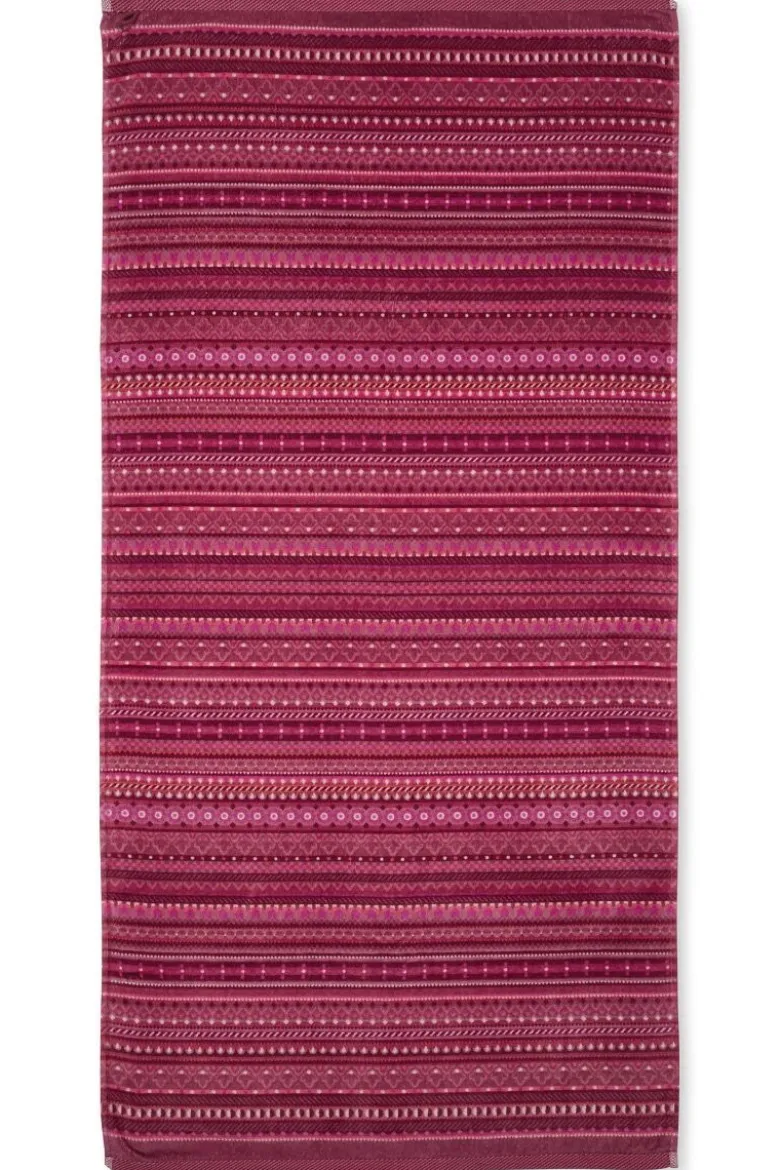 Große Handtuch Geometric Print Dunkelrosa 70x140cm