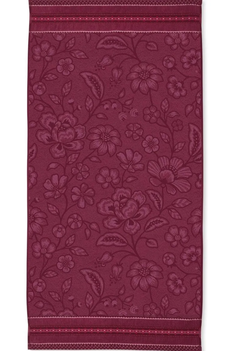 Große Handtuch Jasmin Jacquard Dunkelrosa 70x140cm