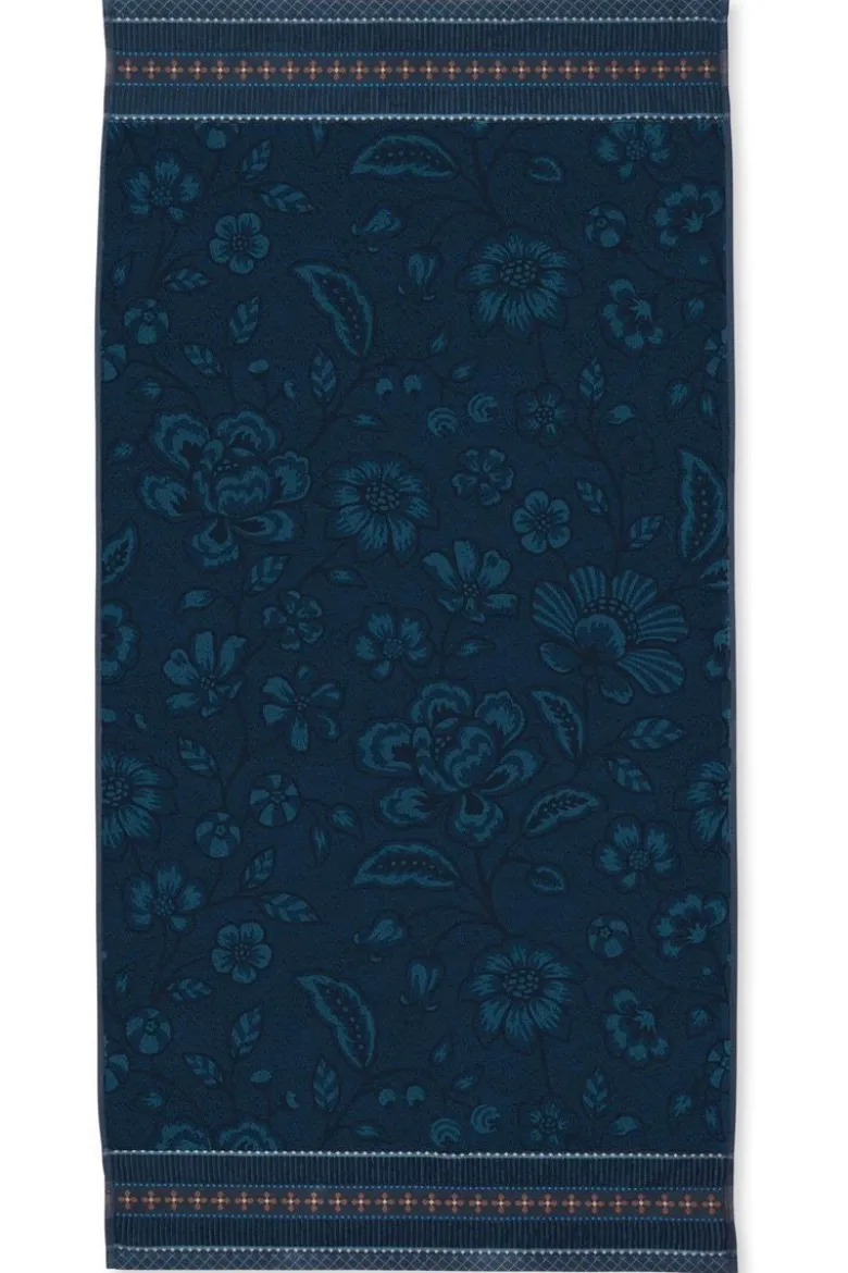 Große Handtuch Jasmin Jacquard Dunkelblau 70x140cm