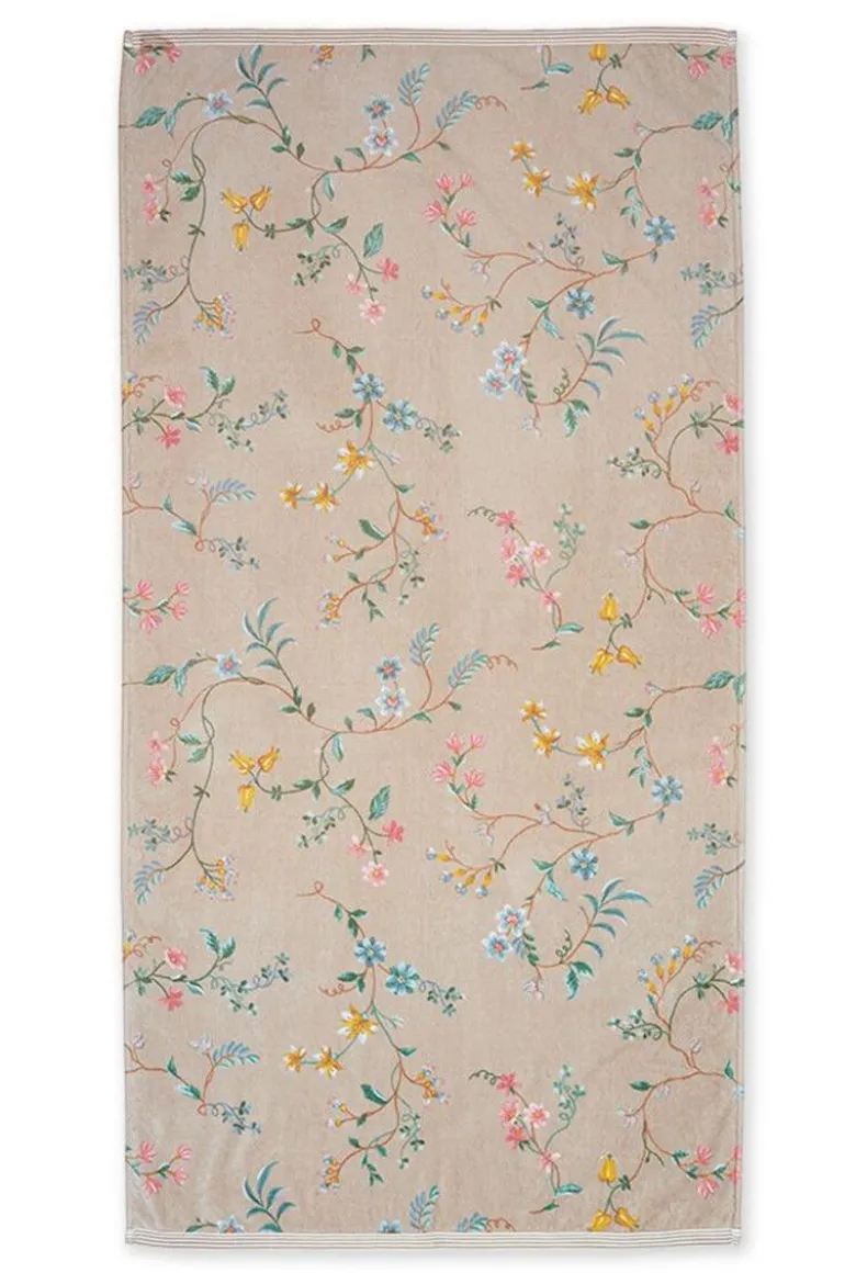 Große Handtuch Les Fleurs Khaki 70x140 cm