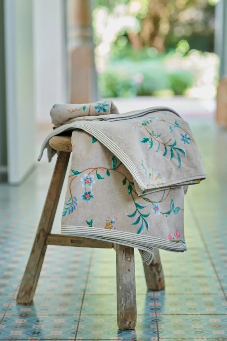 Große Handtuch Les Fleurs Khaki 70x140 cm