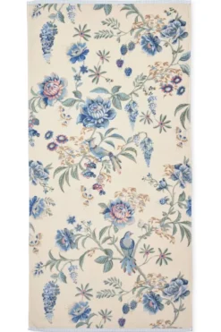 Große Handtuch Secret Garden Weiß/Blau 70x140cm