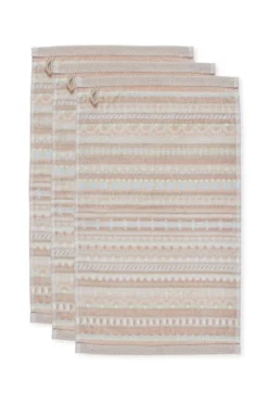 Gästehandtuch Set/3 Geometric Print Sand 30x50cm