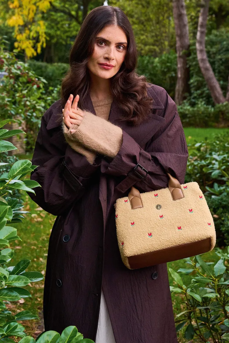 Handtasche Fia Mittelgroß Teddy Sand