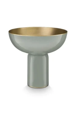 Hohe Schale Metall Grün 23cm