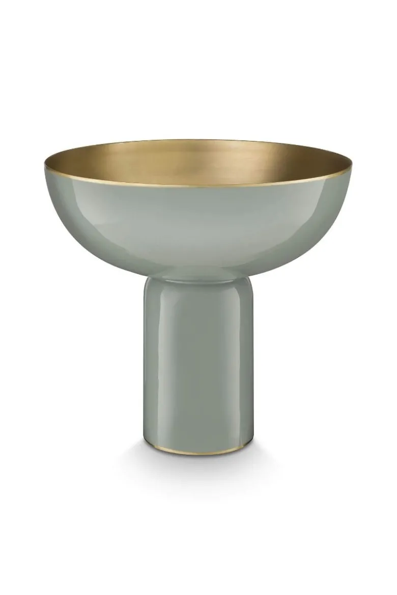 Hohe Schale Metall Grün 23cm