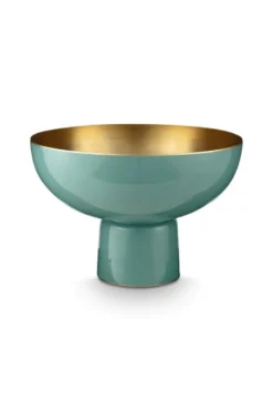 Hohe Schale Metall Hellblau 20cm