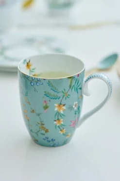 Jolie Set/2 Tasse Gross Flowers blau