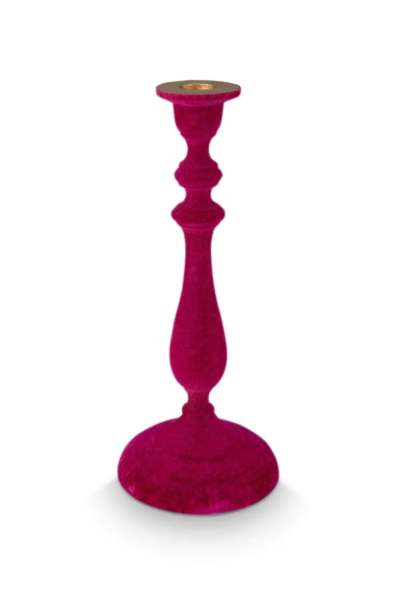 Kerzenhalter Samt Rosa 27cm