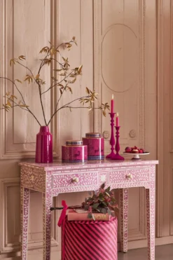 Kerzenhalter Samt Rosa 27cm