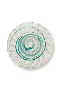 Kerzenständer Glas Strudel Hellblau 20cm