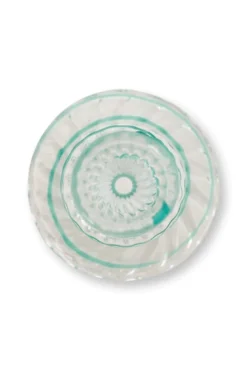 Kerzenständer Glas Strudel Hellblau 28cm