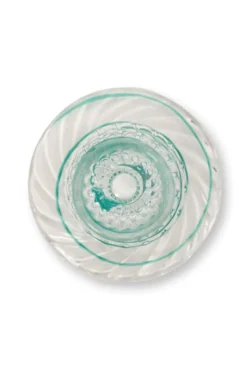 Kerzenständer Glas Strudel Hellblau 22cm