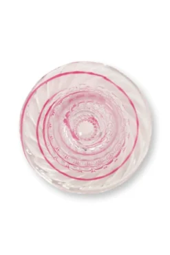 Kerzenständer Glas Strudel Rosa 22cm