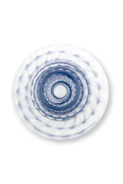 Kerzenständer Glas Swirl Dunkelblau 28cm