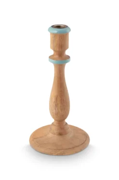 Kerzenständer Holz Natürlich-Blau
