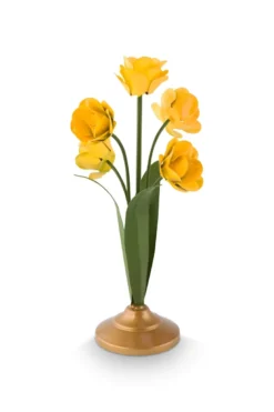 Kerzenständer Metall Blume Gelb 27.5cm
