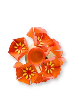 Kerzenständer Metall Blume Orange 22.5cm