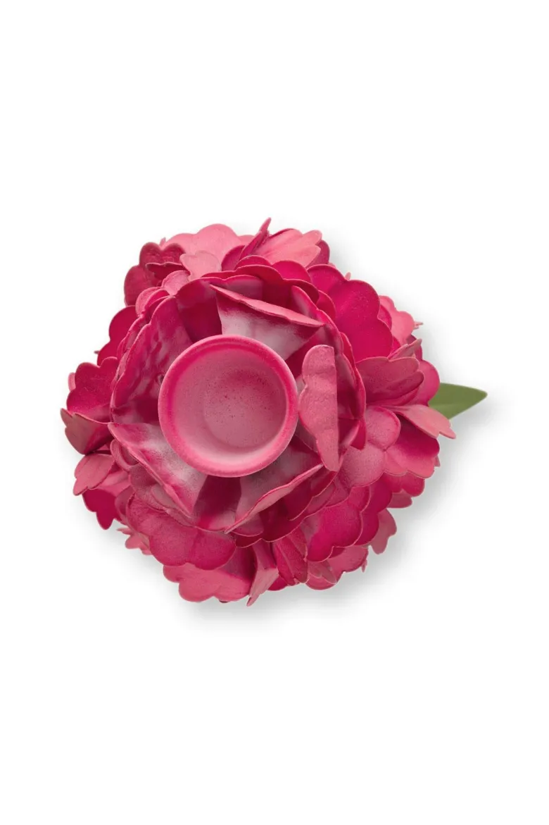 Kerzenständer Metall Blume Rosa 31.5cm