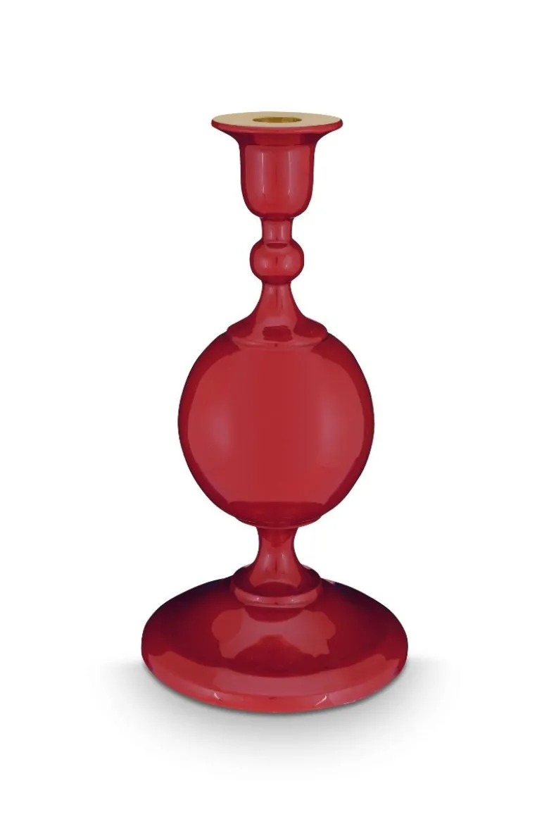 Kerzenständer Metall Kugel Dunkelrot 24cm
