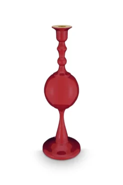 Kerzenständer Metall Kugel Dunkelrot 37cm