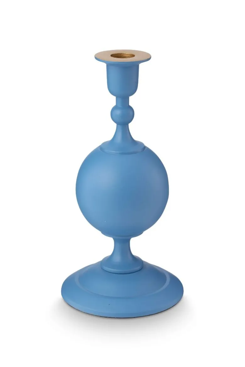 Kerzenständer Metall Kugel Matt Hellblau 24cm