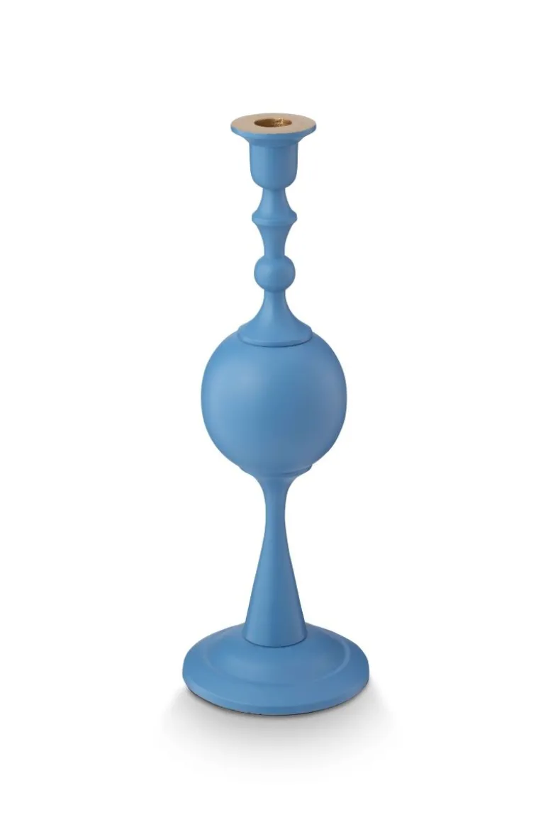 Kerzenständer Metall Kugel Matt Hellblau 37cm