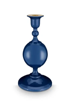 Kerzenständer Metall Kugel Marineblau 24cm
