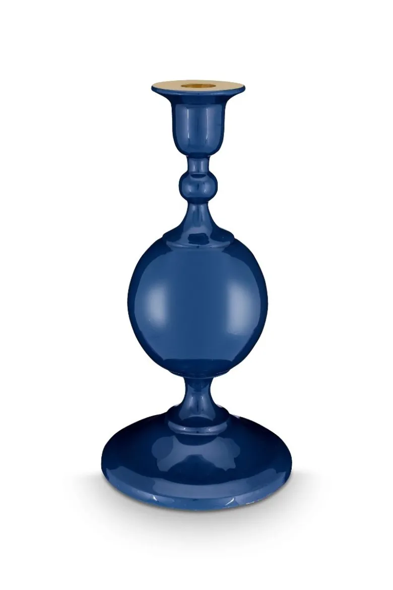 Kerzenständer Metall Kugel Marineblau 24cm