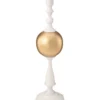 Kerzenständer Metall Kugel Weiß/Gold 44cm