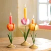 Kerzenständer Metall Tulpe Gelb 21cm