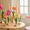 Kerzenständer Metall Tulpe Orange 21cm