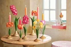 Kerzenständer Metall Tulpe Orange 21cm