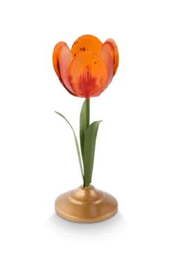 Kerzenständer Metall Tulpe Orange 21cm