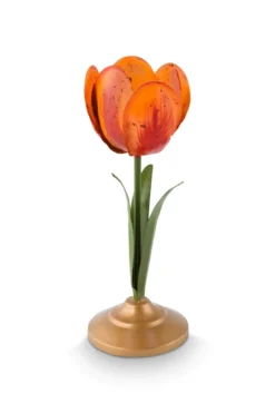 Kerzenständer Metall Tulpe Orange 21cm