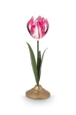Kerzenständer Metall Tulpe Rosa 26cm