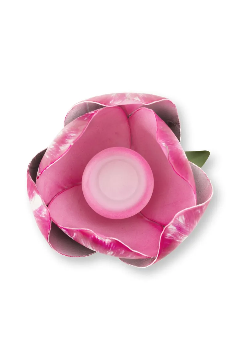 Kerzenständer Metall Tulpe Rosa 26cm