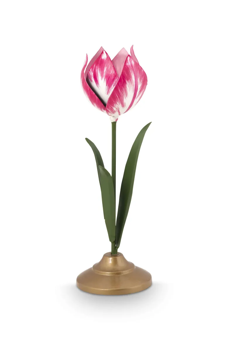 Kerzenständer Metall Tulpe Rosa 26cm