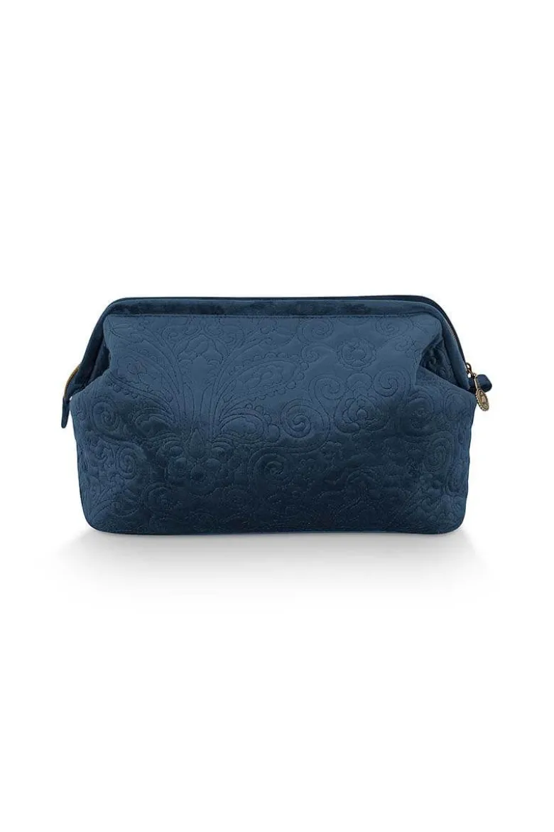 Kosmetiktasche Extra Gross Samt Quiltey Days Blau