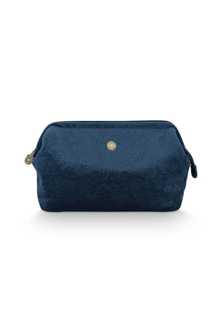 Kosmetiktasche Extra Gross Samt Quiltey Days Blau