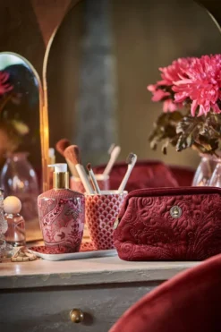 Kosmetiktasche Klein Samt Quiltey Days Rot