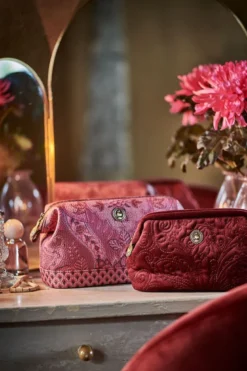 Kosmetiktasche Klein Samt Quiltey Days Rot