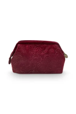 Kosmetiktasche Klein Samt Quiltey Days Rot